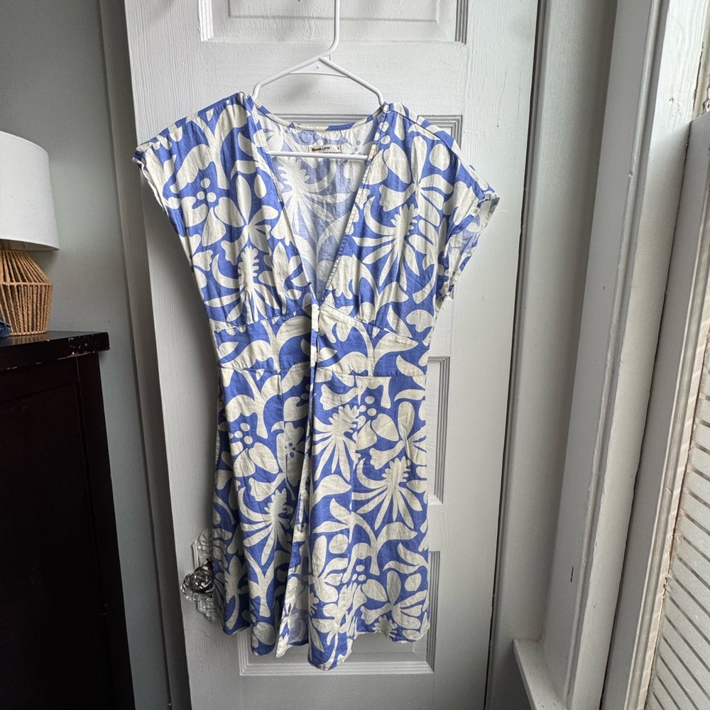 Blue and White Floral Dress